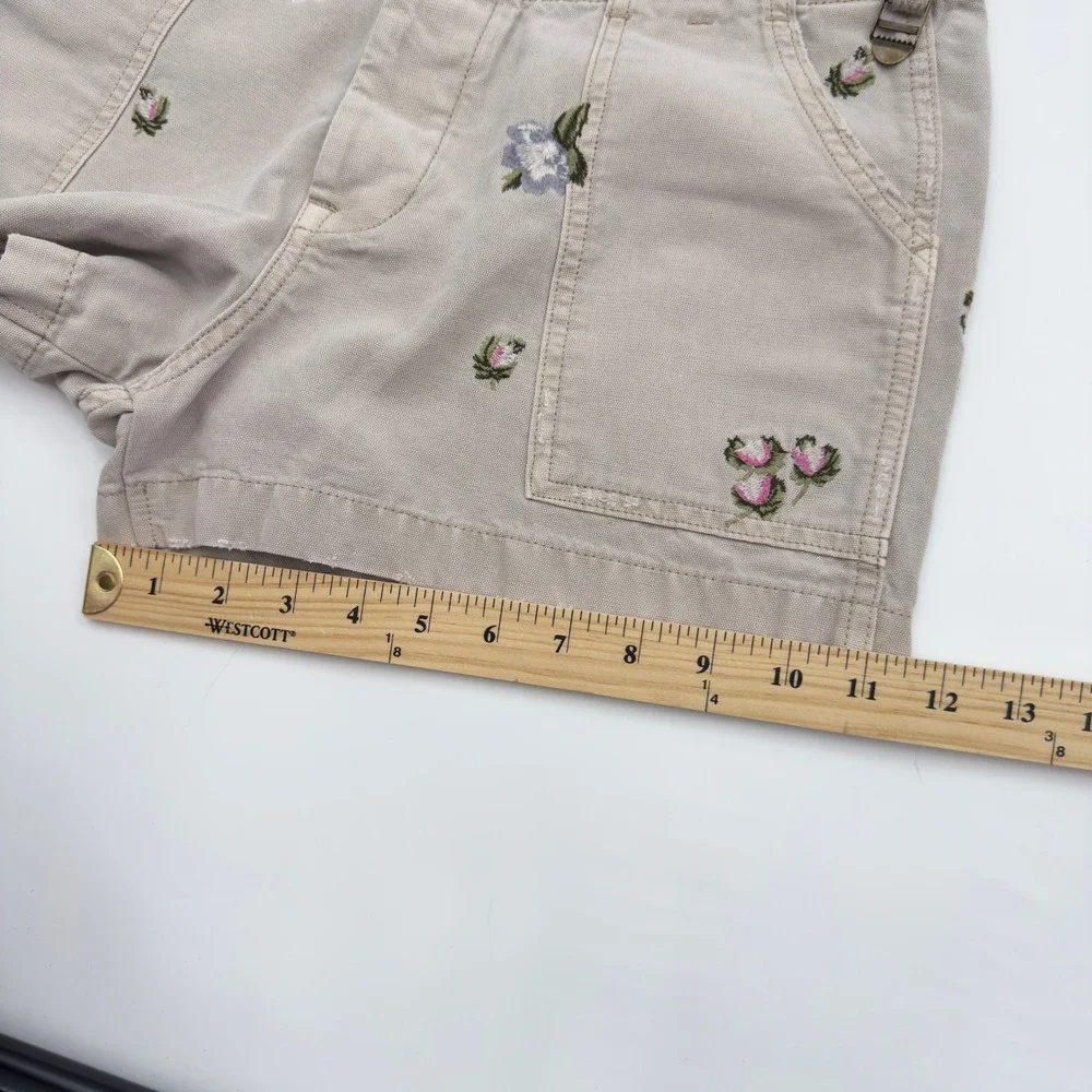 Lucky Brand Floral Embroidered Shorts Womens 10 Boho Cottagecore Shabby Utility